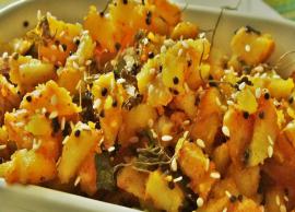 Recipe- Little Different Spicy Til Aloo