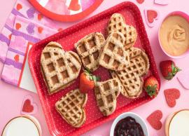 Valentine Recipe- Crunchy and Creamy Waffle Heart Sandwiches