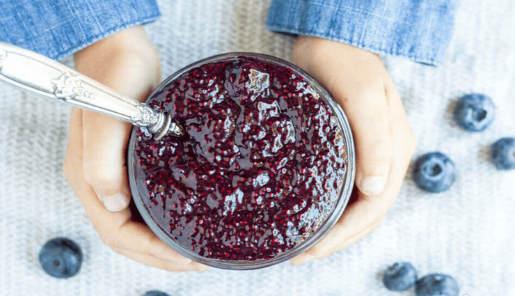 blueberry chia jam,jam recipe,snacks recipe