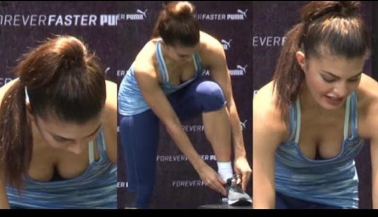 jacqueline suffered oops moment with her gym wear,jacqueline fernandez,bollywood oops moment,latest oops moment