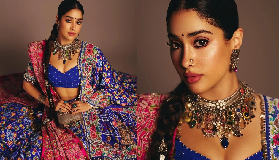 जाह्नवी कपूर का गुजराती एम्ब्रॉयडरी लहंगा लुक — एथनिक स्टाइल में रॉयल एलेगेंस की झलक