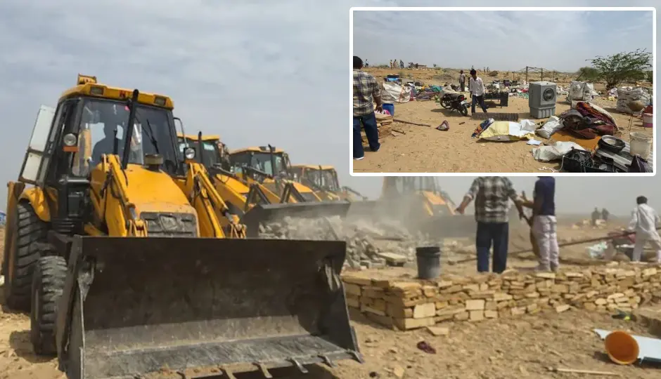 जैसलमेर में 400 बीघा सरकारी जमीन से हटाया गया अतिक्रमण, 300 अवैध निर्माण ध्वस्त; करीब 1000 लोग हुए प्रभावित