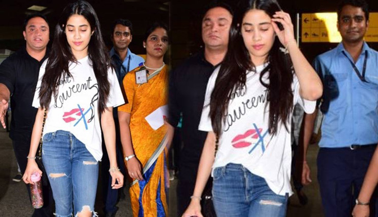 जानिए क्या है जान्ह्वी की इस टी शर्ट और जूते की कीमत, जानकर उड़ जायेंगे आपके होश