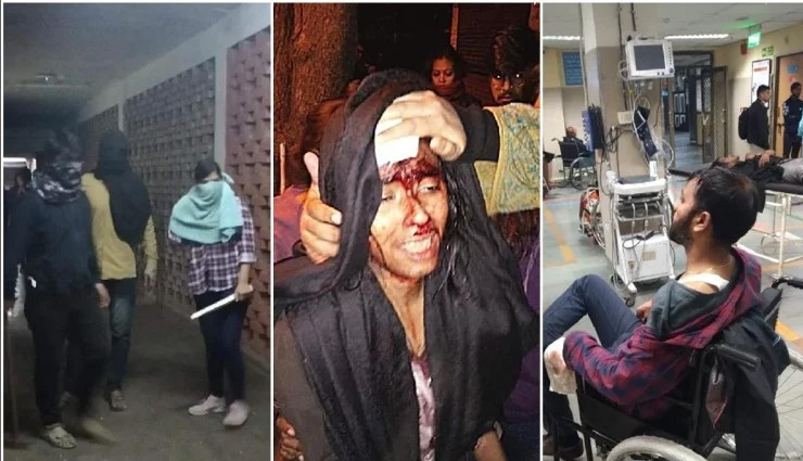 जेएनयू कैंपस में लाठी-डंडों से मारपीट, छात्र संघ अध्यक्ष आइशी घोष पर हमला, सीर फटा
