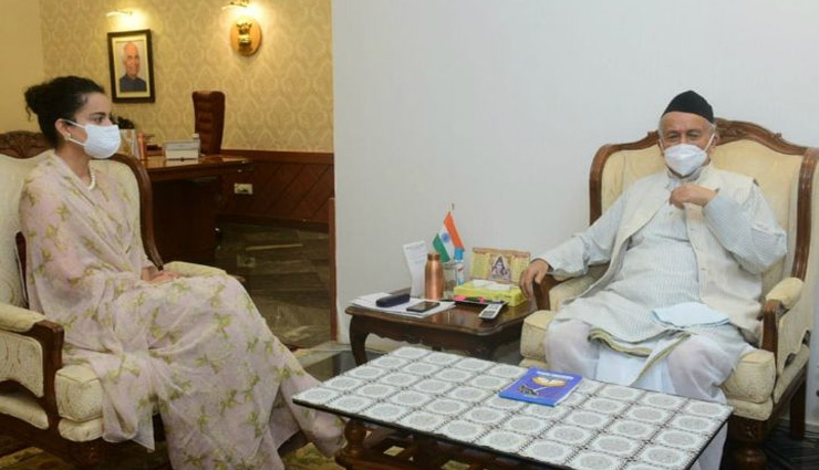 राज्‍यपाल से मिलकर बोलीं कंगना- बेटी की तरह सुना, उम्मीद है न्याय मिलेगा