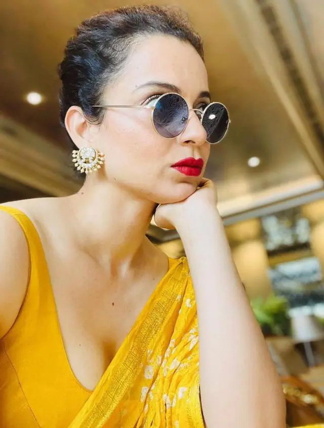 kangana ranaut,kangana ranaut news,kangana ranaut saree look,kangana ranaut yellow  saree loook,enteratinment,bollywood news