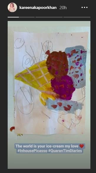kareena kapoor shares in-house picasso,kreena kapoor khan,kareena kapoor khan shares taimur drawing,entertainment news
