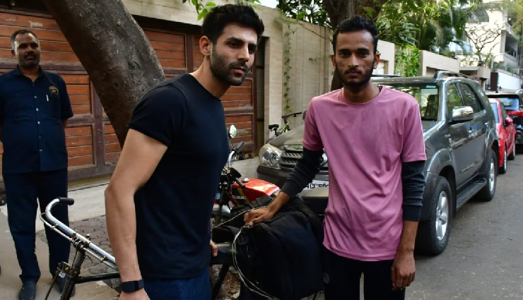 कार्तिक आर्यन के लिए दिखी जबरदस्त दीवानगी, 1100 किलोमीटर साइकिल चलाकर मुंबई पहुंचा फैन, वीडियो वायरल