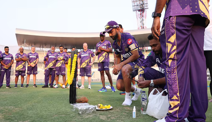 IPL 2025: केकेआर ने विशेष पूजा के साथ प्रशिक्षण शिविर शुरू किया, अजिंक्य रहाणे ने किया अनुष्ठान