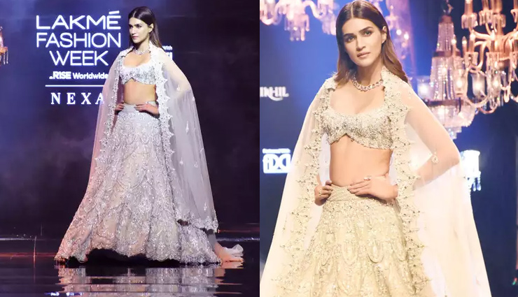 kriti sanon,kriti sanon bridal lehenga choli lakme fashion week,kriti sanon photos,kriti sanon hot photos,kriti sanon ramp show,fashion news in hindi