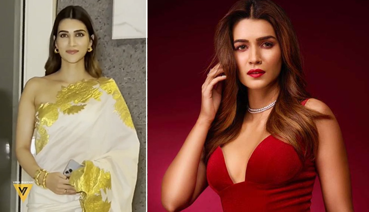 व्हाइट-गोल्डन साड़ी पहन पार्टी में पहुंची कृति सैनन, ब्लाउज पर थमी हर किसी की नजर; देखें वीडियो