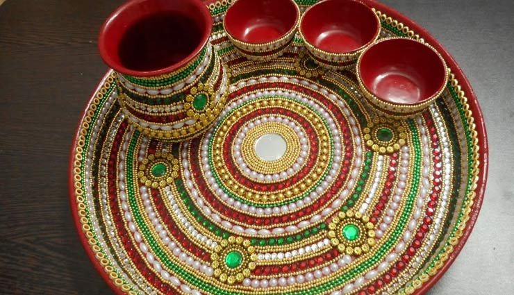 navratri 2019,decorative thali,navratri celebration,household ,पूजा की थाली, नवरात्रि 