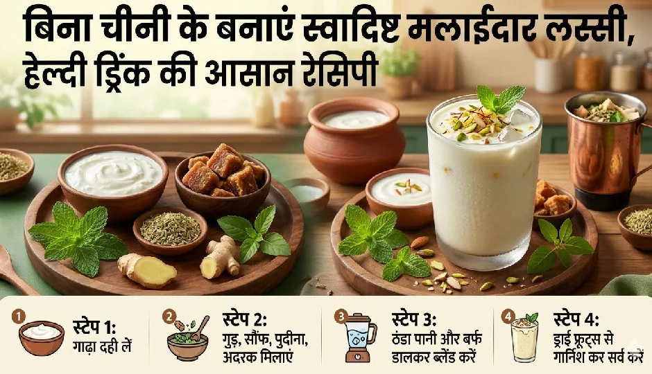 बिना चीनी के बनाएं स्वादिष्ट मलाईदार लस्सी, हेल्दी ड्रिंक की आसान रेसिपी