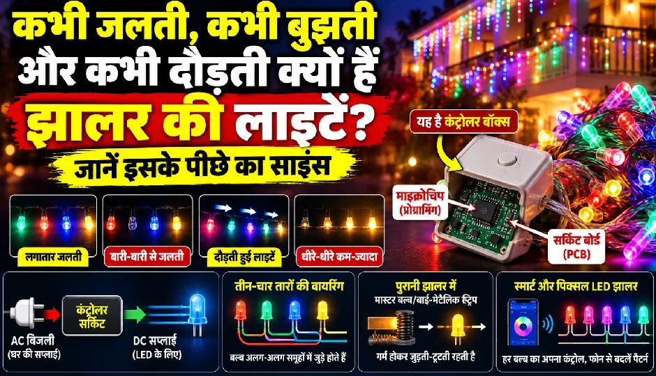 कभी जलती, कभी बुझती और कभी दौड़ती क्यों हैं झालर की लाइटें? जानें इसके पीछे का साइंस