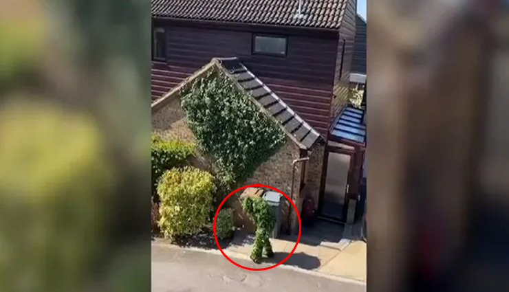 लॉकडाउन में चकमा देने के लिए शख्स ने अपनाया अनोखा वेश, पड़ोसी ने बनाया वीडियो, हुआ वायरल 