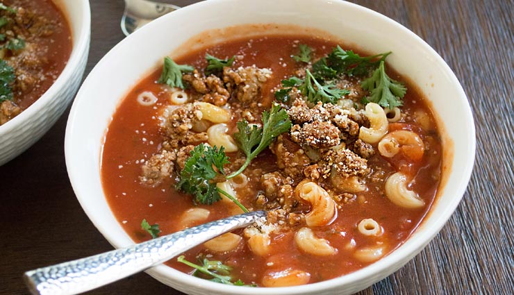 मिनटों में तैयार होगा स्वादिष्ट 'मैकरोनी टमैटो सूप' #Recipe