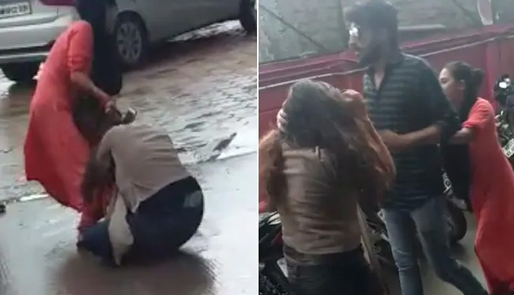 महिला सहकर्मी के साथ फिल्म देखने पहुंचा पति,  सिनेमा हॉल के बाहर साली और  पत्नी ने किया हंगामा, वीडियो वायरल