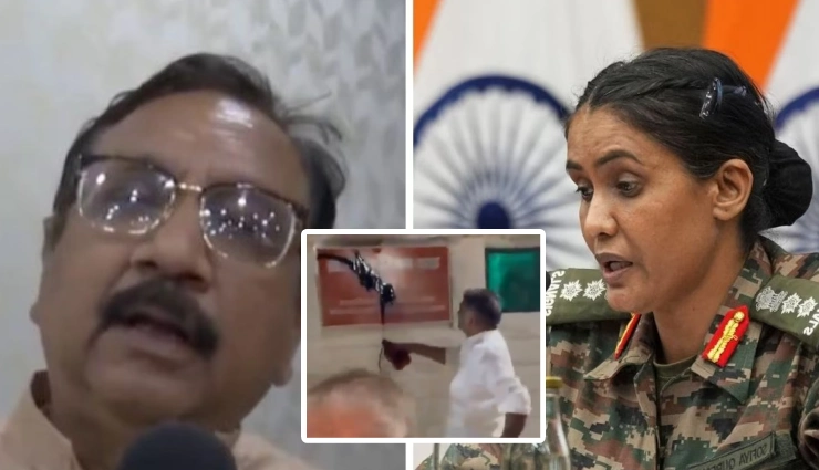 कर्नल सोफिया कुरैशी पर विवादित टिप्पणी के बाद कांग्रेस नेताओं का मंत्री विजय शाह के घर प्रदर्शन, लगाए  मुर्दाबाद के नारे; नेमप्लेट पर पोती कालिख 
