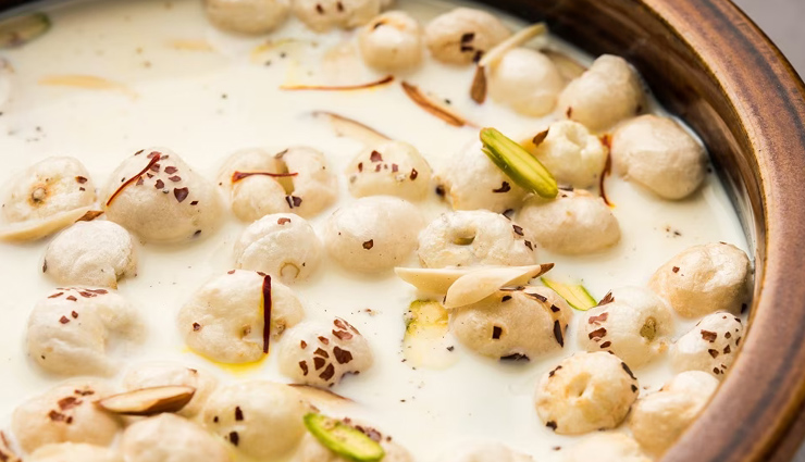 navratri 2024 recipe,makhane ki kheer,fasting recipe,navratri dessert,mata rani prasad,fox nut kheer,vrat-friendly sweets,healthy fasting food