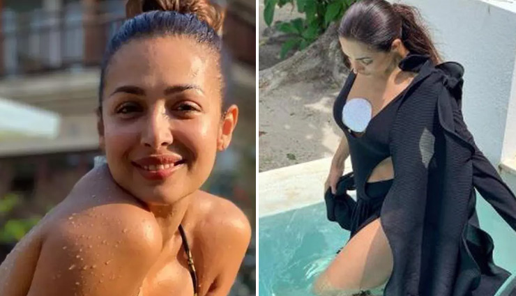 सेक्सी कटआउट स्विमवियर में Malaika Arora ने बिखेरा जलवा, पूल में उतरते हुए दिए पोज