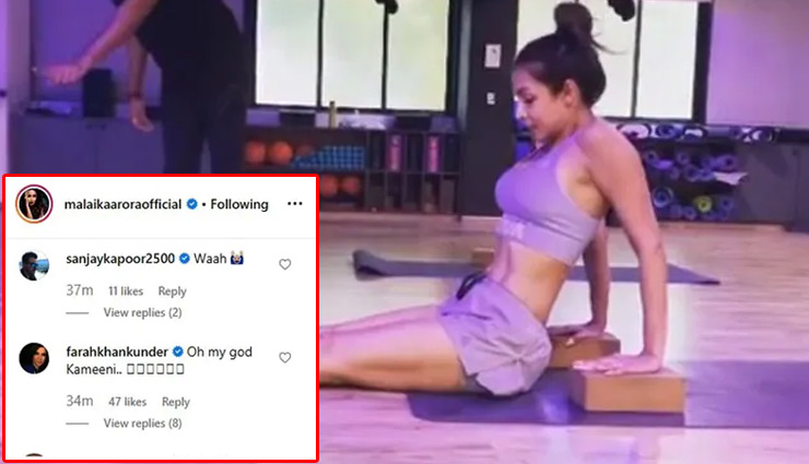 मलाइका अरोड़ा ने हैरतअंगेज अंदाज में किया योगा,  फराह खान ने कहा - कमीनी...