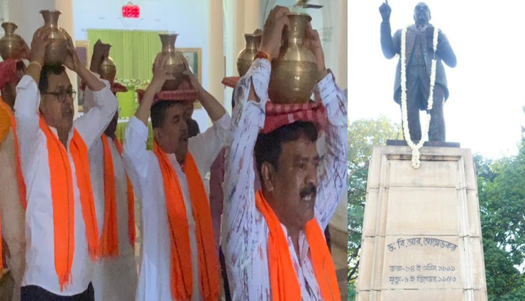 TMC V/s BJP: जहाँ बैठी थी ममता बनर्जी, उस स्थान को भाजपा विधायकों ने गंगाजल से धोया 