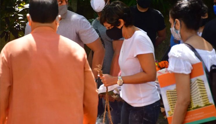 mandira bedi,mandira bedi husband died,mandira bedi funeral