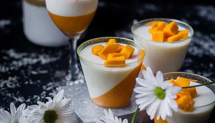 mango panna cotta,summer recipe,mango recipe,dessert recipe