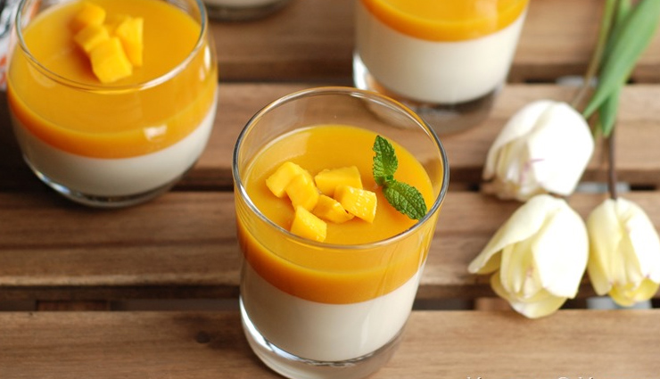 mango panna cotta,summer recipe,mango recipe,dessert recipe