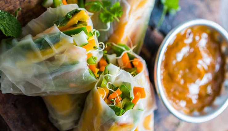 mango bell pepper rice paper rolls,hunger struck,food,recipe,easy recipe