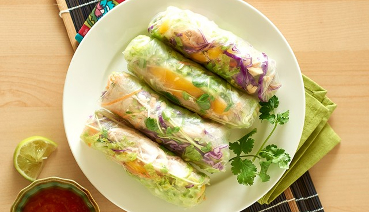 mango bell pepper rice paper rolls,hunger struck,food,recipe,easy recipe