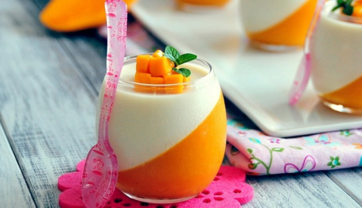 mango vanilla panna cotta,mango vanilla panna cotta recipe,recipe,rakhi special recipe,raksha bandhan recipe