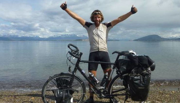 man traveled world on bicycle,mark beaumont,world record on bicycle,gunnies book of world record