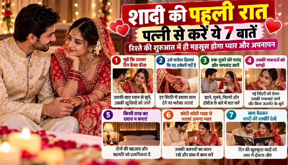 शादी की पहली रात पत्नी से करें ये 7 बातें, रिश्ते की शुरुआत में ही महसूस होगा प्यार और अपनापन