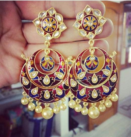 earrings,ethnic earrings,types of earrings,kundan,meenakari,ghungroo,temple,oxidised jhumka