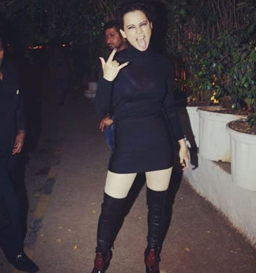 'मेंटल है क्या' पार्टी में Crazy अंदाज में पहुंचीं कंगना रनौत, देखें तस्वीरें bollywood,kanagana ranaut,rajkumar rao,mental hai kya,ekta kapoor