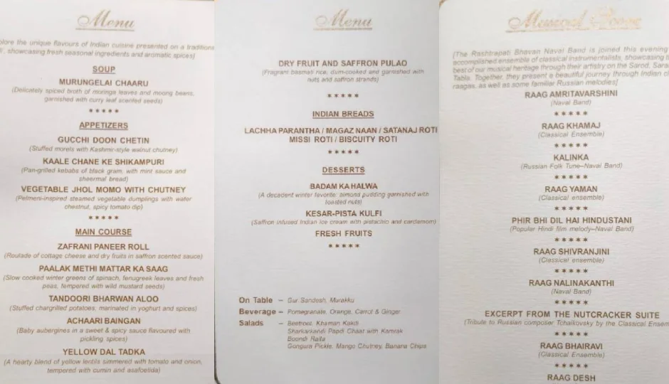 गुच्छी दून चेटिन, झोल मोमो और बादाम का हलवा... पुतिन के लिए राष्ट्रपति भवन में आयोजित राजकीय डिनर का मेन्यू putin india dinner menu,rastrapati bhavan dinner,indian vegetarian food for putin,indian royal dinner menu,zhol momo,dal tadka,badam halwa,gujchi doon chetin,malti nan,kesari pulao,indian cuisine for russian president,vip dinner menu india