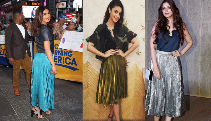 fashion trends,top 5 latest fashion trends,bollywood divas fashion trends,metallic skirts,off-shoulder dresses,plunging necklines,pantsuits,cut-out dresses