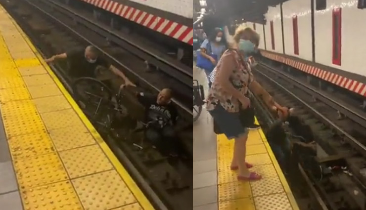 पटरी पर गिरा व्हीलचेयर पर बैठा शख्स, सामने से आ रही थी मेट्रो, फिर जो हुआ देखें वीडियो में... 