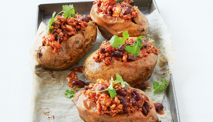 mexican baked potato,potato recipe,baking recipe,snacks recipe