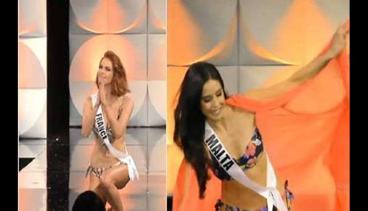 मिस यूनिवर्स 2019 : जब  बिकनी राउंड में रैंप पर गिरने लगी कंटेस्टेंट्स, वीडियो वायरल