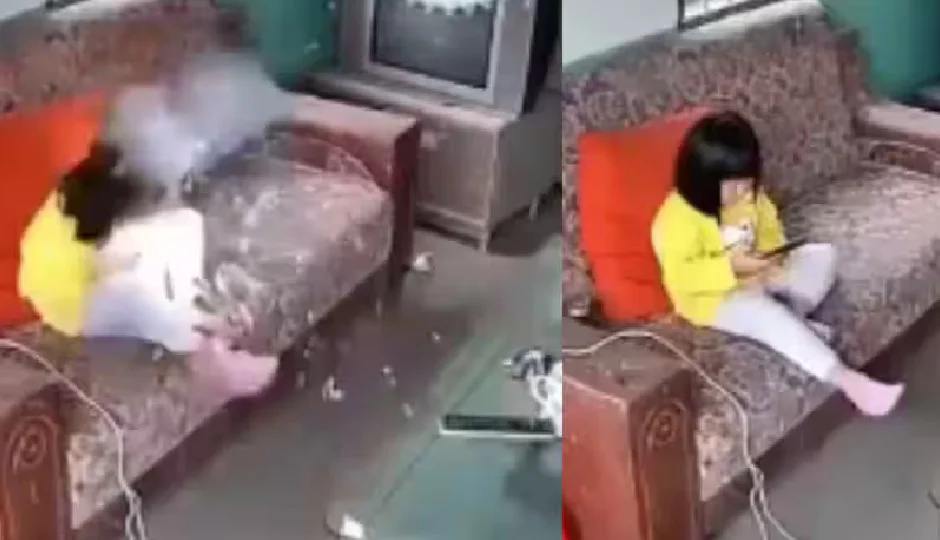 वीडियो देखते-देखते अचानक फटा मोबाइल, बड़ा हादसा टला; बच्ची बाल-बाल बची, Video वायरल