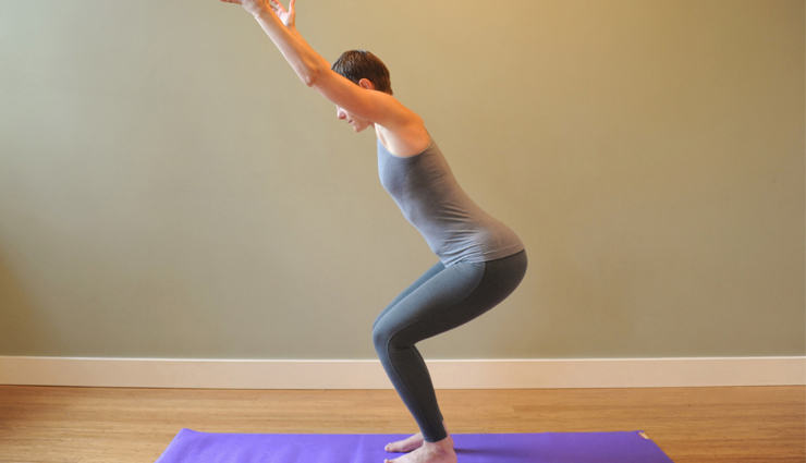 utthita hasta padangusthasana,utkatasana,warrior pose,dwikonasana,garbhasana,different types of moksha yoga,moksha yoga,yoga asan for stress,Health tips,fitness tips