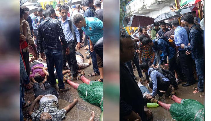 PHOTOS मुंबई में एलफिंस्टन रेलवे स्टेशन पर हुई भगदड़ में 22 लोगों की मौत, 45 लोग घायल mumbai,elphinstone railway station,stampede,injured,prabhadevi railway station