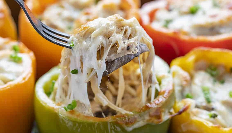 Recipe - Mushroom and Cheese Stuffed Peppers