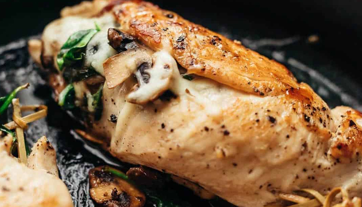 Recipe - Mushroom and Spinach Stuffed Chicken Breast