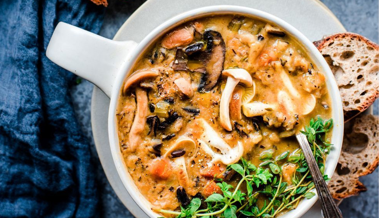 Recipe- Creamy Vegan Mushroom White Lasagna Soup