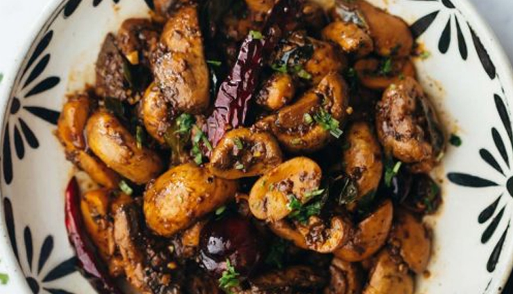 mushroom pepper fry,mushroom recipe,snacks recipe,main course recipe
