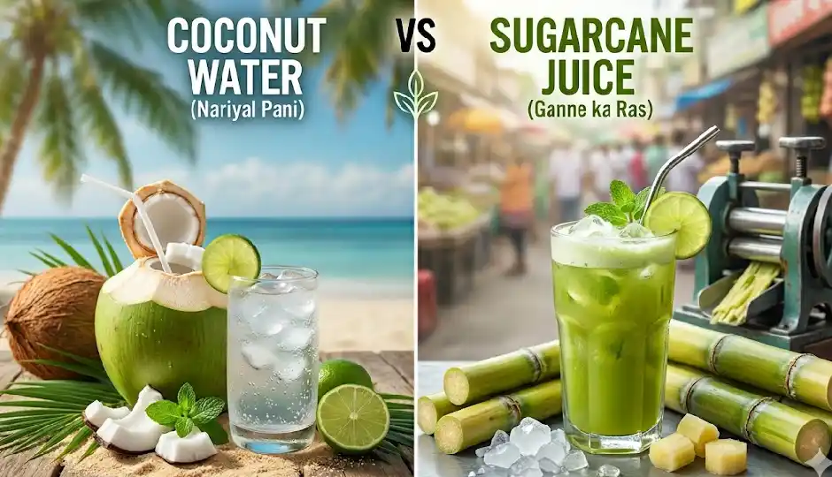 नारियल पानी बनाम गन्ने का रस: भीषण गर्मी में क्या पिएं, सेहत के लिए कौन है ज्यादा बेहतर?