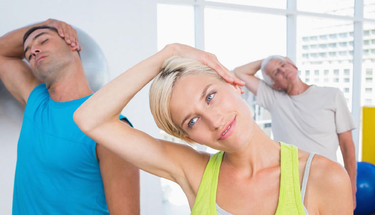 neck exercises,exercises,fitness tips,Health tips,stretches,strengthening,heating pad,cold pack,aerobic conditioning